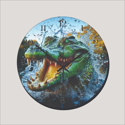 Alligator Swamp Animal Wild Life Art Wall Clock a Hanging Time Piece