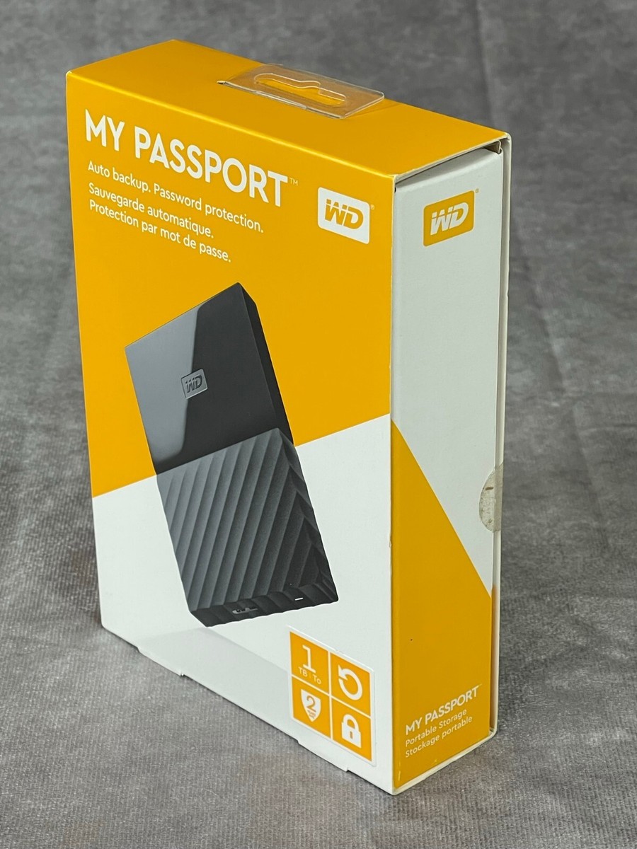 WD My Passport 1TB Black Portable Hard Drive - WDBYNN0010BBK-WESN