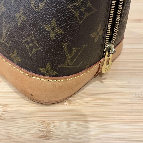 Louis Vuitton Alma PM Tote Bag Leather Canvas Padlock key Auth #4 - Picture 15 of 19