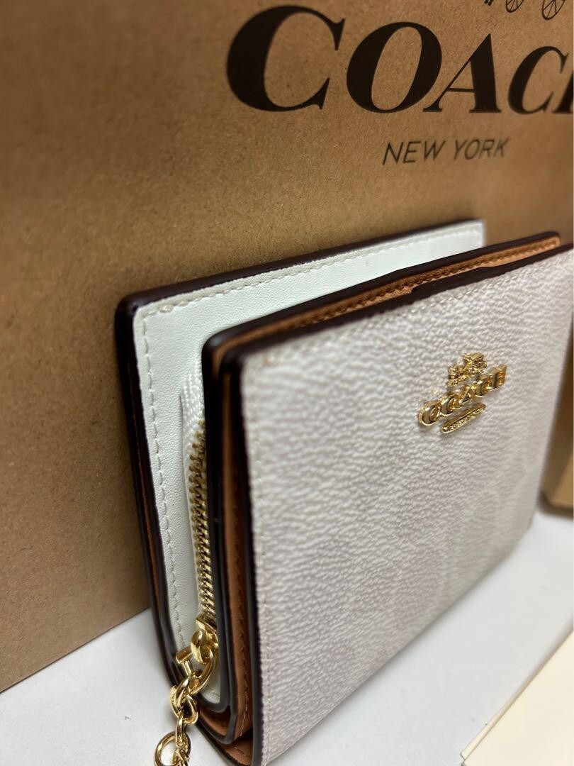 Coach fold mini wallet white signature from Japan | eBay