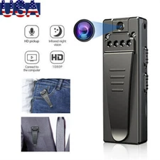 Mini Police Body Camera 1080P HD Camcorder 180° Video DVR IR Night Cam 36 Hours