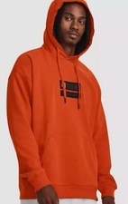 UNDER ARMOUR x PROJECT ROCK Veterans Day Heavyweight Orange Hoodie MENS SZ LARGE