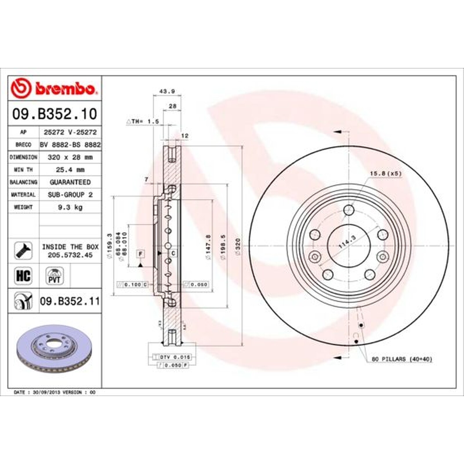 BREMBO UV Coated Brake Disc 09.B352.11