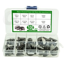 100Pcs Metric Woodruff Key Assorted Keys Set 3mm 4mm- 6mm Keyway Feather DIN6888