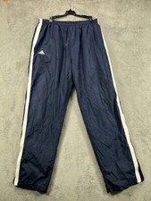 Vintage adidas Y2K Tracksuit Bottoms Windbreaker XL Half Zip Leg Mesh Lined Navy