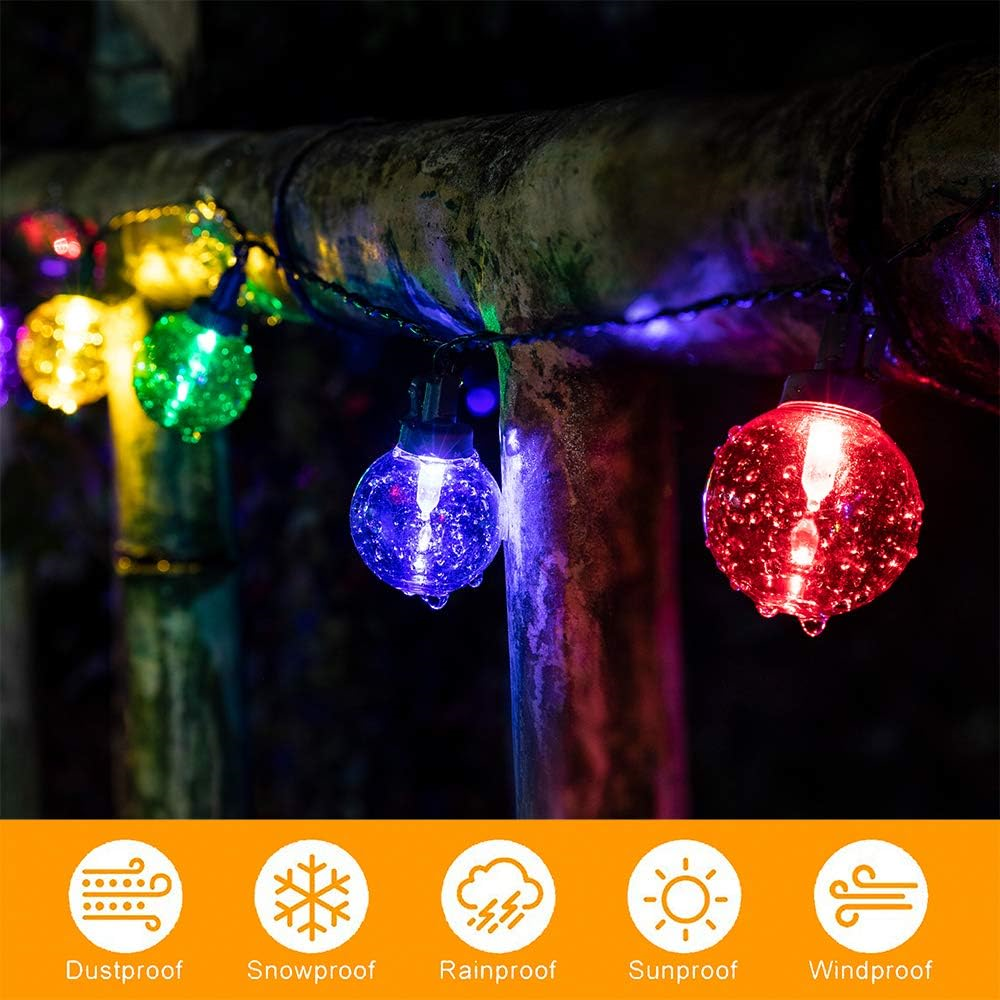 ZHONGXIN 50 LED Multi Colored Christmas Lights, G40 Globe LED Festoon