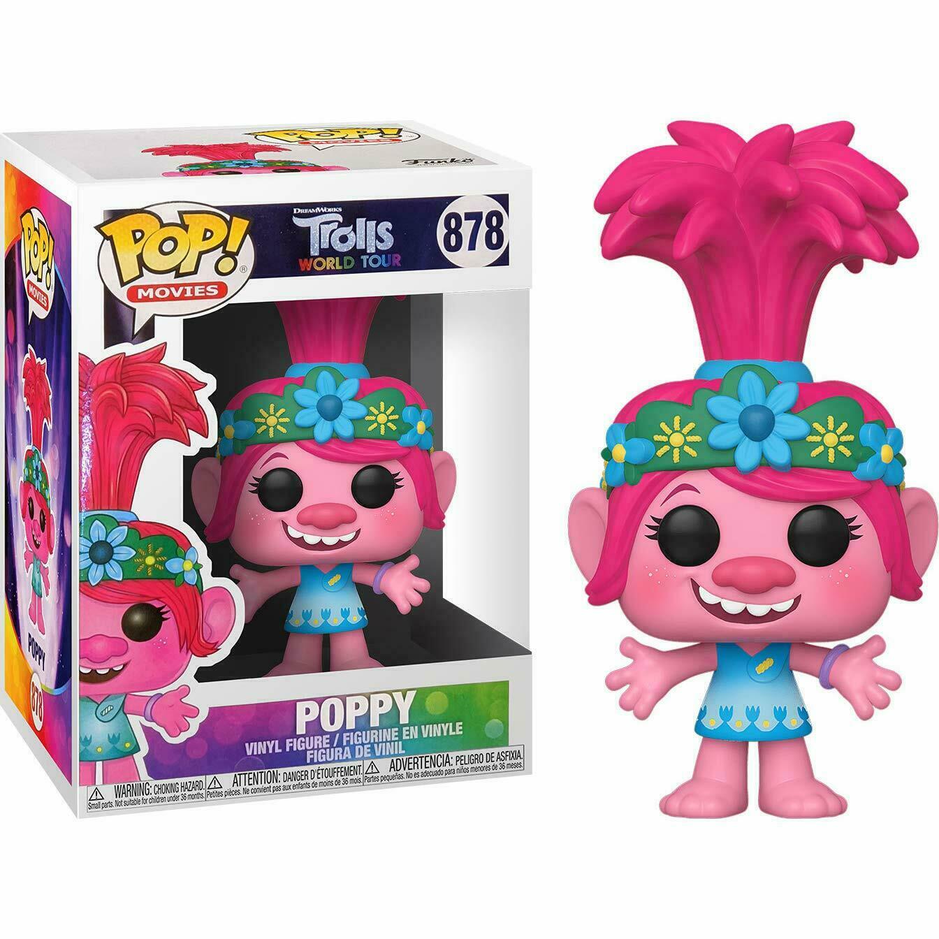 Trolls Mundo Tour Amapola 9.5Cm Pop Películas Figura De Vinilo Funko 878 Nuevo