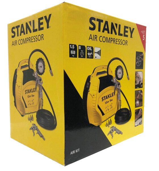 Compresseur sans cuve STANLEY 8bar avec tuyau de gonflage ultra compact portatif