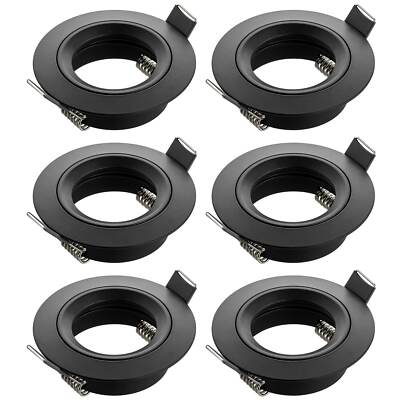 6x Einbau Strahler Rahmen schwarz Decke Spots Leuchte LED Halogen GU10 SEBSON