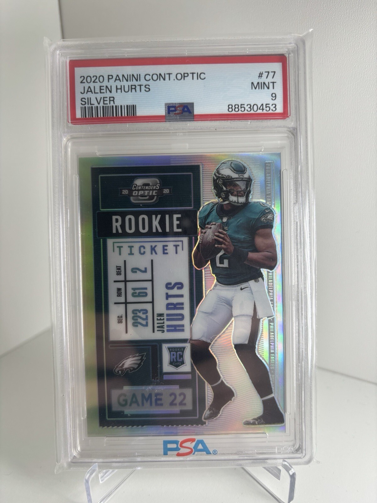 2020 Contenders Optic Jalen Hurts Rookie Ticket Silver RC #77 Psa 9 Low Pop Rare