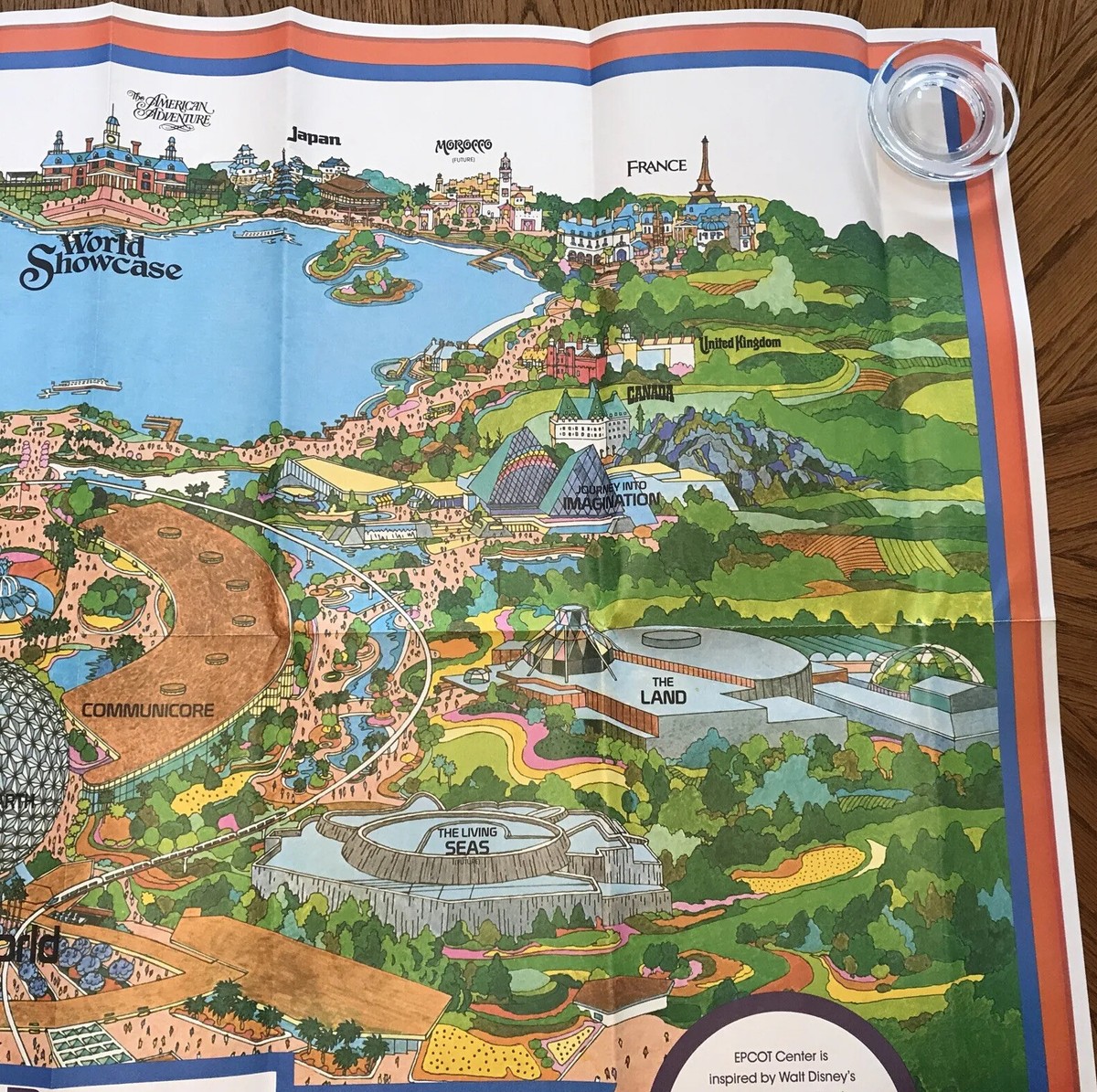 VTG 1982 Walt Disney World Epcot Center Park Map Original 45