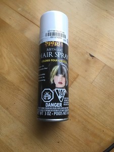 Halloween Spirit Hair Spray Temporary Color White Metallic New 3