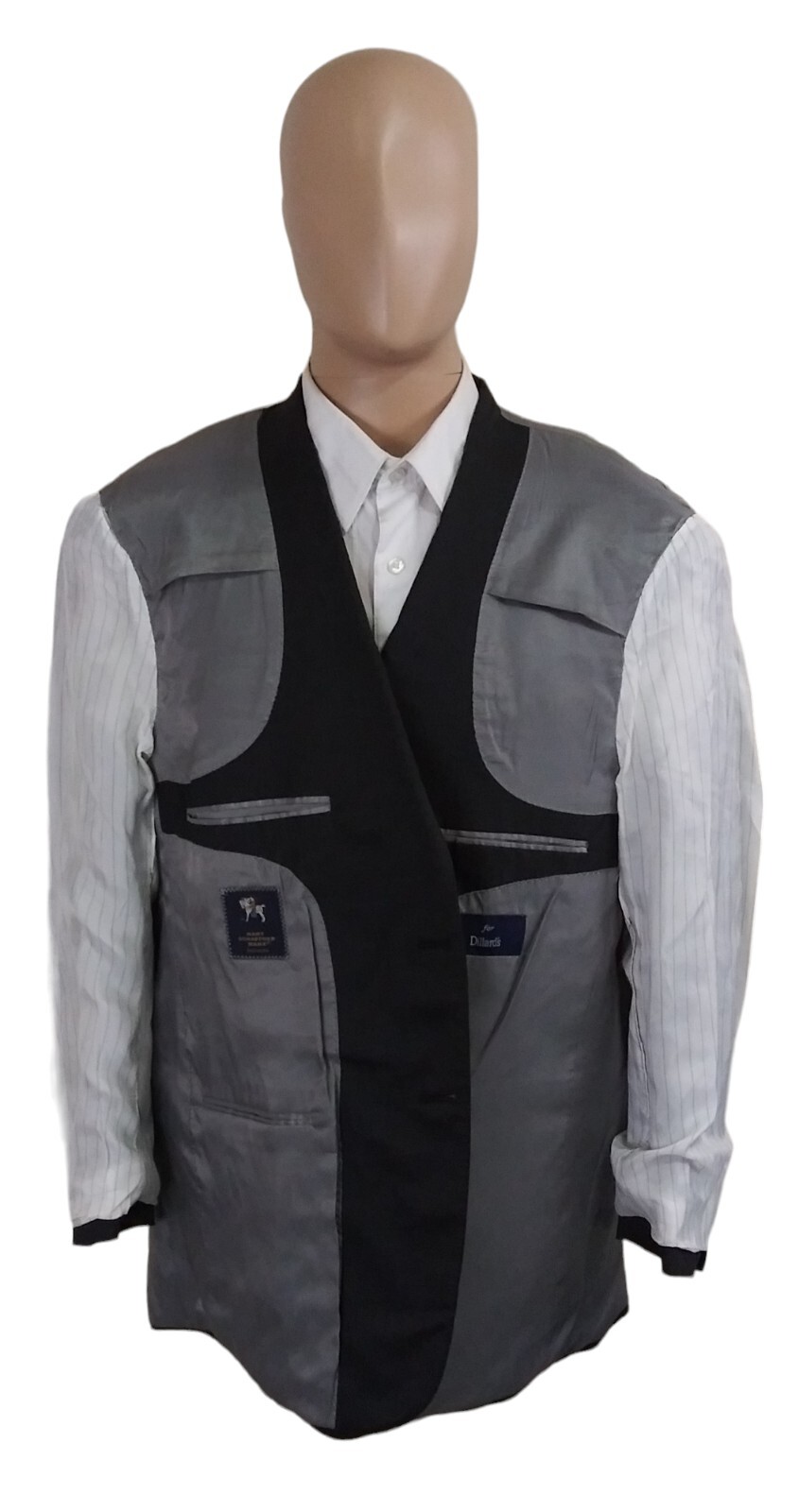 RECENT Hart Schaffner Marx Two Button Solid Charc… - image 6