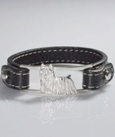 Silber 925 Echtleder Yorkshire 3D-Armband Luce