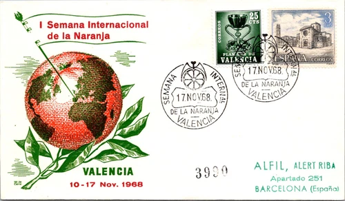 FDC Spain - I International Orange Week Valencia 1968 - L41084