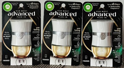 New 3  AIR WICK PLUG IN SCENTED OIL AIR FRESHENER ESSENTIAL OILS ADVANCED GADGET