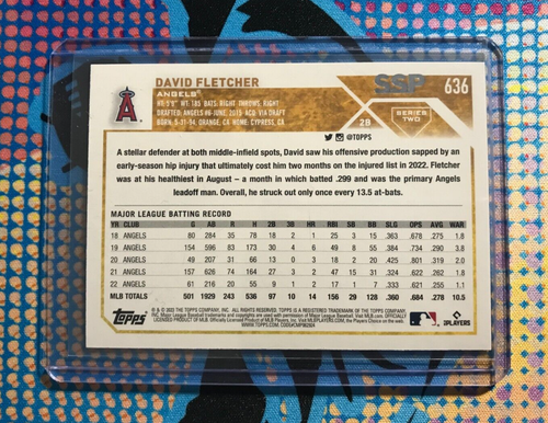 2023 Topps Series 2 David Fletcher Golden Mirror SSP Image Variation #636 Angels - Picture 2 of 2