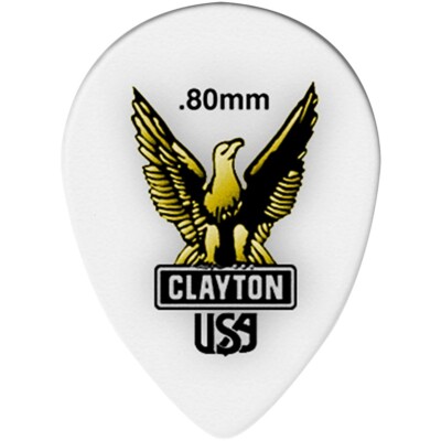 Clayton Acetal Small Teardrop Guitar Picks .80 mm 1 Dozen