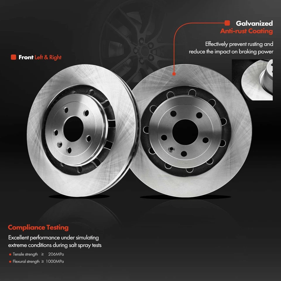 Rotor de disco e pastilhas de cerâmica rolamento de cubo para Ford Flex Taurus Lincoln MKS MKT dianteiro - Imagem 4 de 4