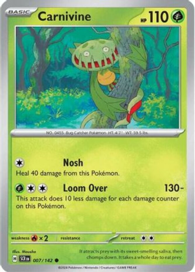 Pokemon Carnivine - 007/142 - Common - Reverse Holo NM-Mint Stellar Crown