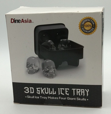 3D Skull Silicone ICE Cube Trays Maker Ball Round Molds Whiskey Cocktails Party