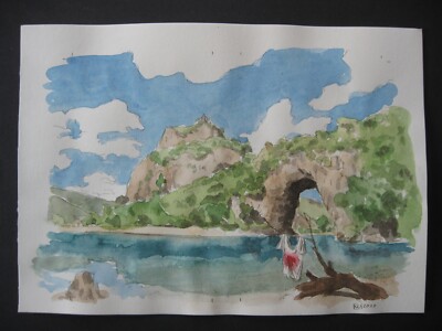 ALABASTER MURDERS II - Pont d'Arc - Ardeche - Original Book Illustration Basement   