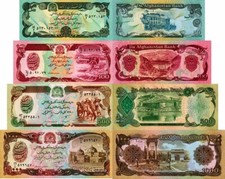 AFGHANISTAN - Lotto 4 banconote 50/100/500/1000 afghanis FDS - UNC