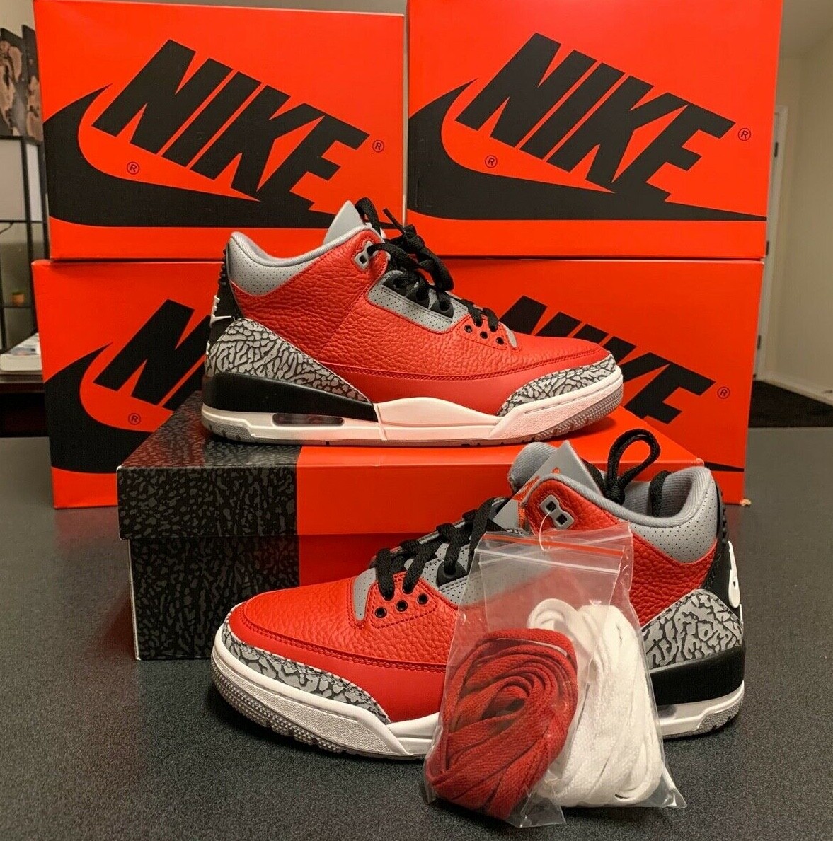 Nike Air Jordan 3 Iii Retro Se Unite Fire Red Cement Grey Ck5692 600 Size