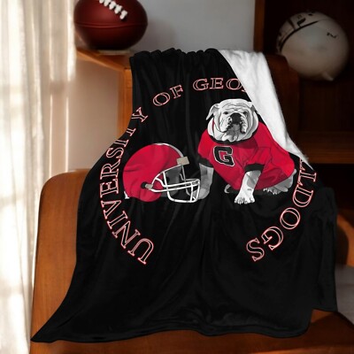 Georgia Bulldogs NCAA Unisex-Adult Throw Blanket Lightweight