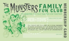 THE MUNSTERS FAMILY FUN CLUB MEMBERSHIP CARD