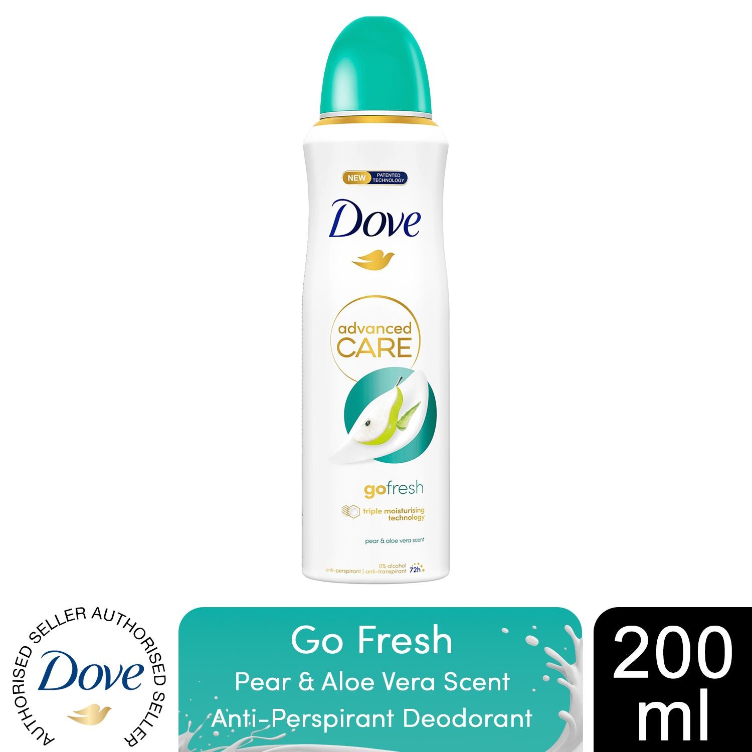 Dove Advanced Care Go Fresh Antiperspirant Deo Pear & Aloe Vera Scent, 200ml