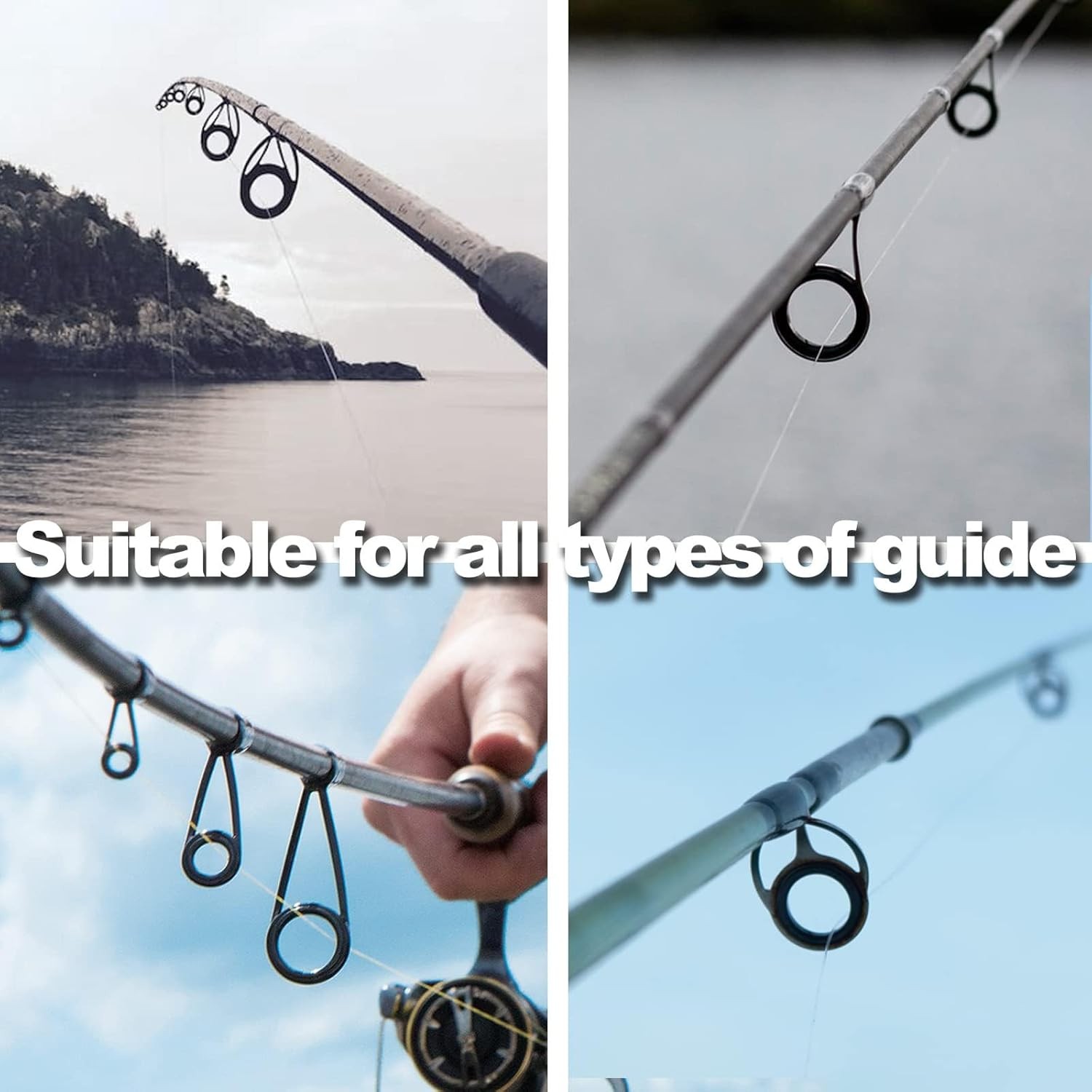 9KM DWLIFE Fishing Rod Repair Ceramic Guide Ring Small, B - 100pcs 