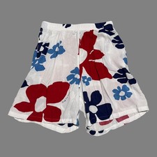 Jams World Surfline Hawaii Rayon Floral Flowers White Shorts Men's Medium