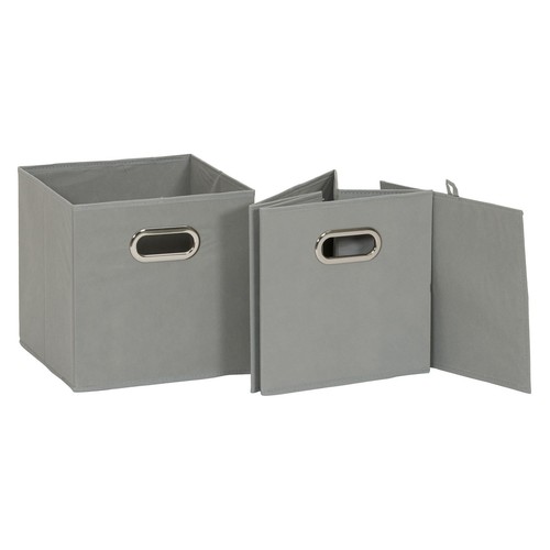 84-1 Foldable Fabric Storage Bins | Set of 6 Cubby Cubes with Handles | Gray - Picture 5 of 5