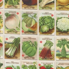 Moda Farm and Garden Milk Seed Pkts Fabric by Cathe Holden M747312