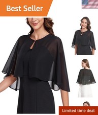 All-Season Women's Chiffon Wrap - Elegant Cape for Weddings  Dressy Occasions