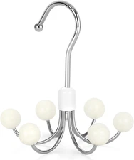 Hoodie Hangers with 6 Wood Balls, 360°Swivel Purse Hanger, Scarf Hanger, Clos...