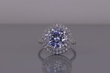 Sterling Silver 18mm Round Cubic Zirconia Halo Band Ring 925 Sz: 10