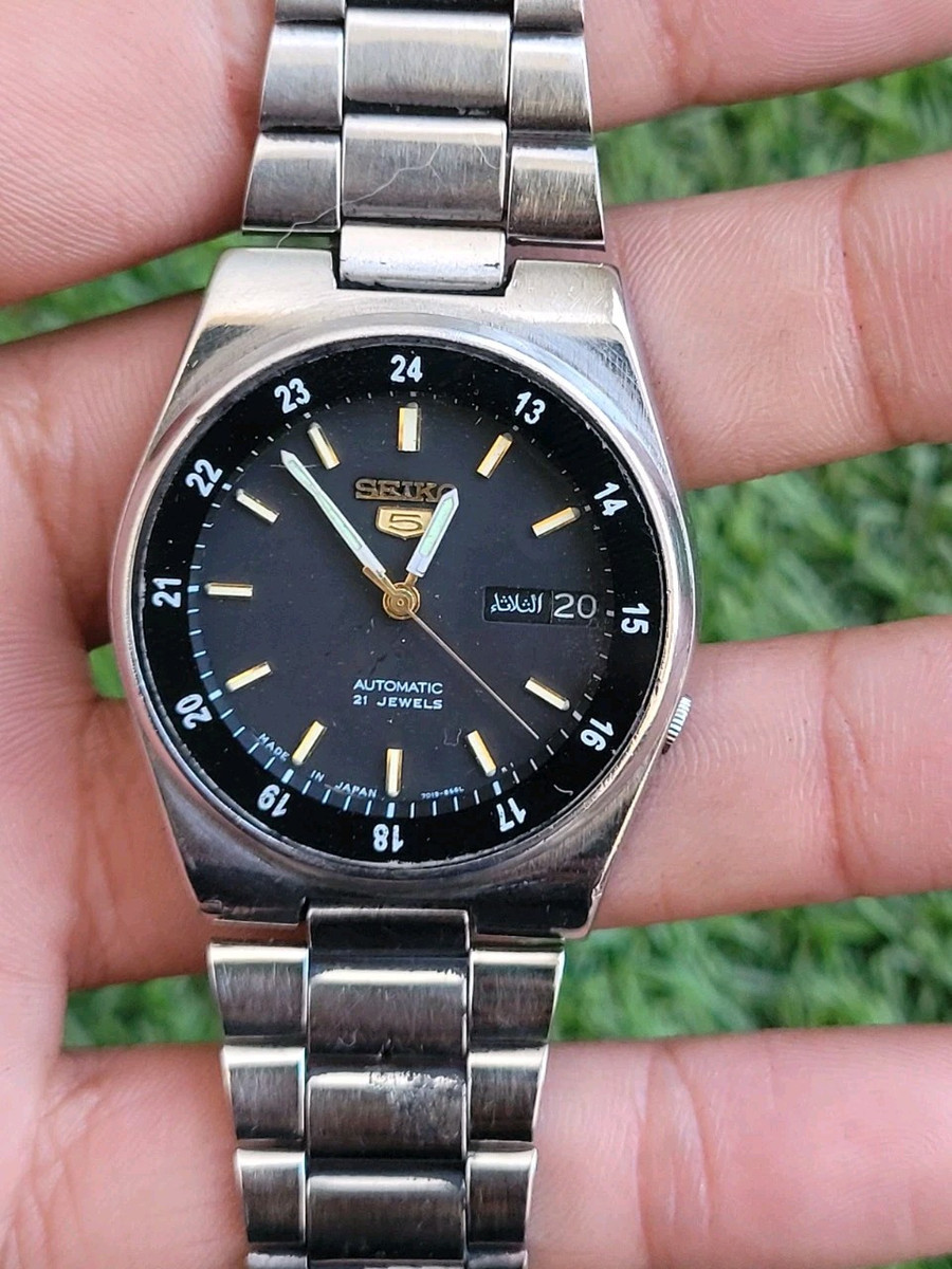 正規品販売! 7019-8281 5 Seiko Automatic made watch vintage jewels 21 men その他