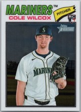 2026 Topps Heritage Cole Wilcox Rookie Parallel Card RC #155 Mariners. rookie card picture