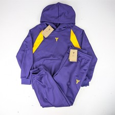 Nike Boys Small Kobe Therma-Fit Pullover Hoodie Dri-Fit Jogger Set Purple