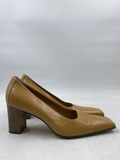 Gucci Tan Leather Block Heel W 9