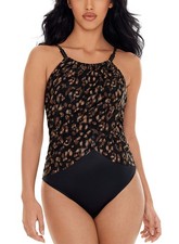 Magicsuit Womens La Paz Lisa One Piece Swimsuit 16 Black/Brown - NWT