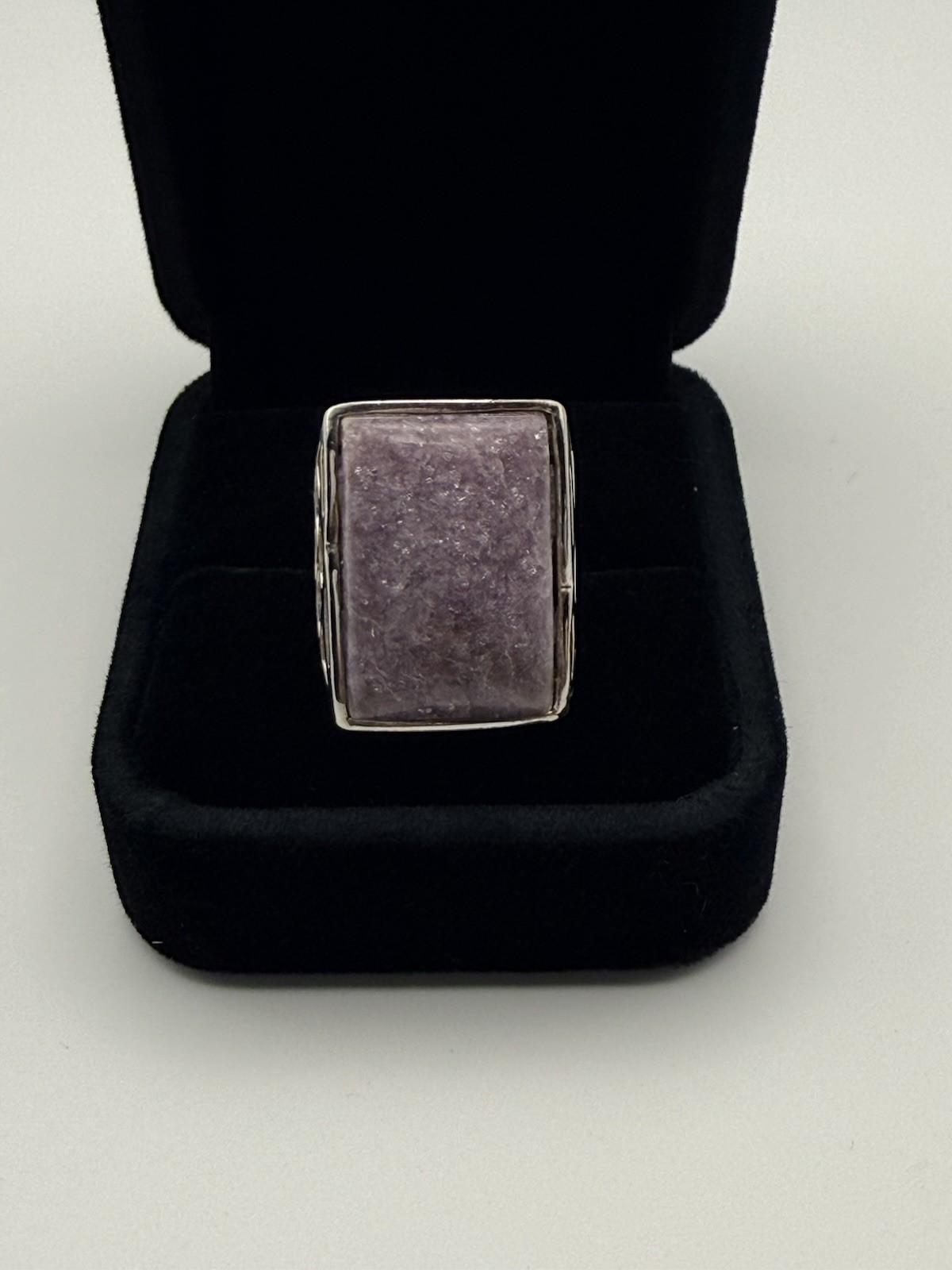 Sterling Silver Lepidolite Ring Large Statement S… - image 3