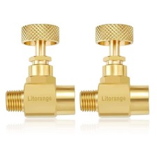 2 Pack Heavy Duty Brass Replacement Control Needle Valve 1/4" Male NPT X 1/4" Fe