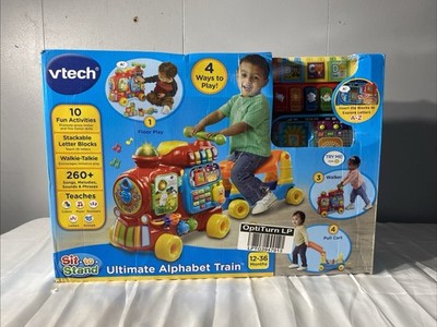VTech Sit-to-Stand Ultimate Alphabet Train Ride-On Walker Pull Cart 4-in-1 Toy