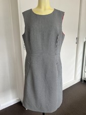 Nine West Dress 14 Black White Sleeveless A Line Office Work Business