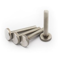 Silvery 304 Stainless Steel Flat Knurled Head Thumb Screws Bolts M8x50mm 10 PCS