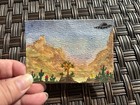 ACEO Original, Aliens ! Desert Landscape Alien Invasion. OOAK Emberandpaint — photo 2