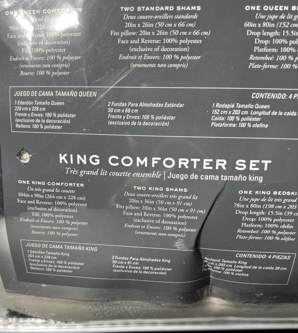 Waterford Fine Linen 4-Piece King Comforter Set FAIRLANE Demask Silver